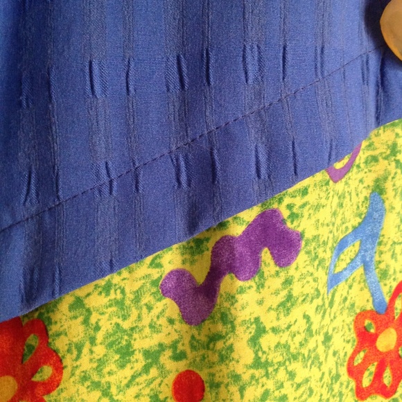 Asymmetrical Mixed Material Boho Lagenlook Top - Picture 4 of 5